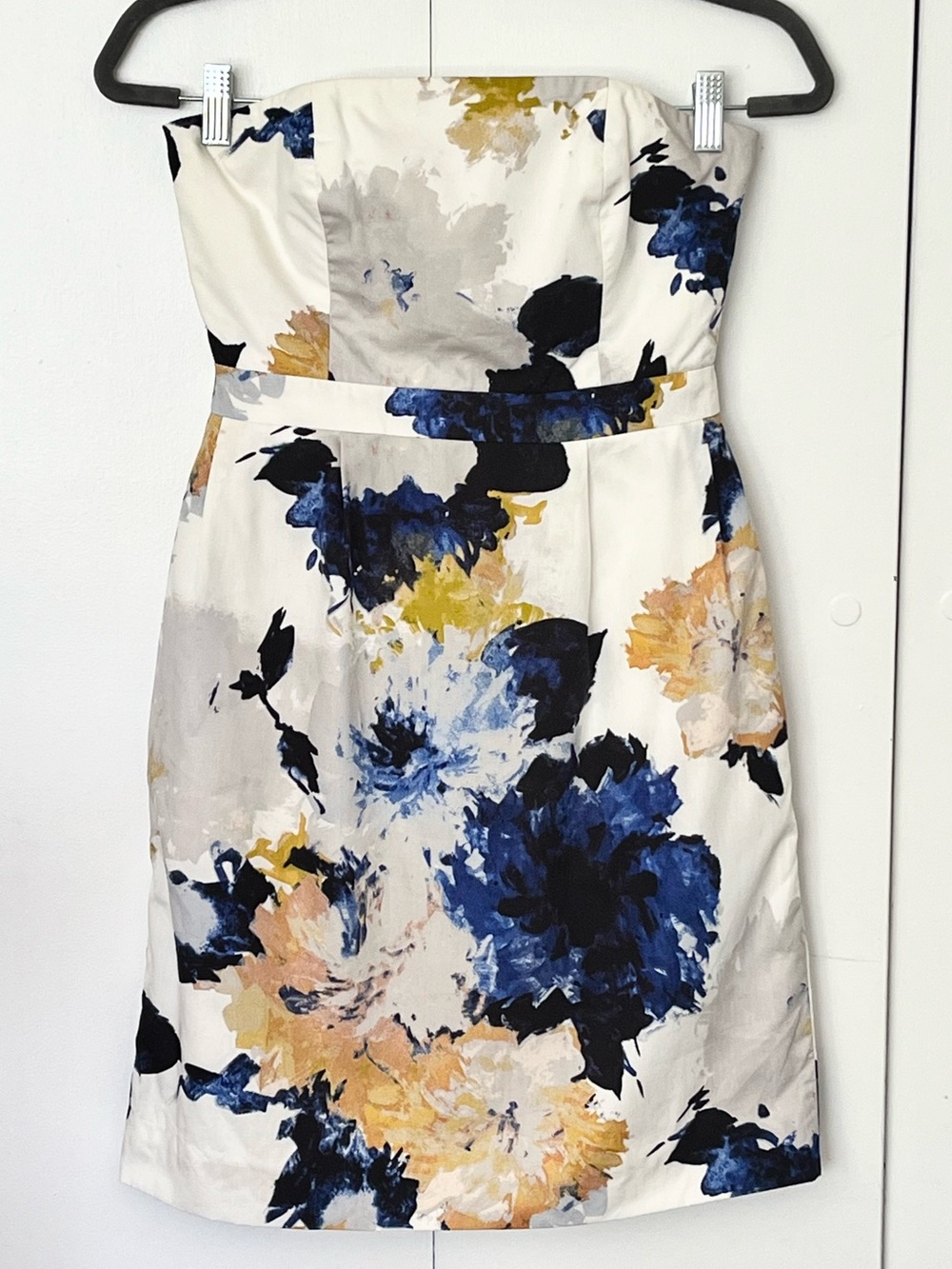 J.Crew Factory Strapless Watercolor Floral Dress Size 0